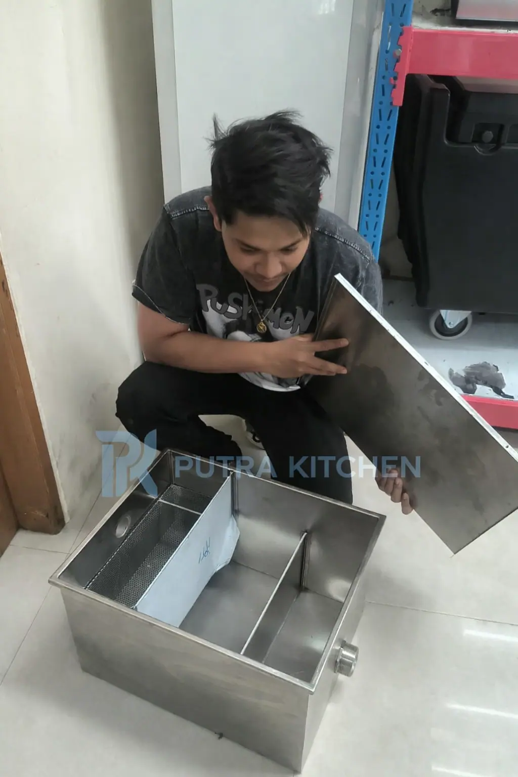 Grease Trap Stainless Steel Custom 3 Sekat Produksi Putra Kitchen Bali